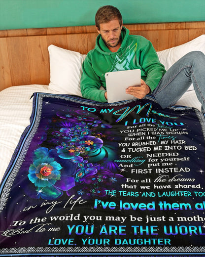 TO MY MOM - GIFT FOR MOTHER - Sherpa Fleece Quilt Blanket (SKUB-BLK-DAU01)