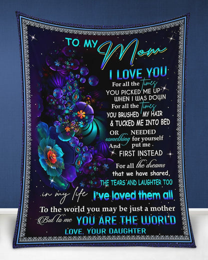 TO MY MOM - GIFT FOR MOTHER - Sherpa Fleece Quilt Blanket (SKUB-BLK-DAU01)