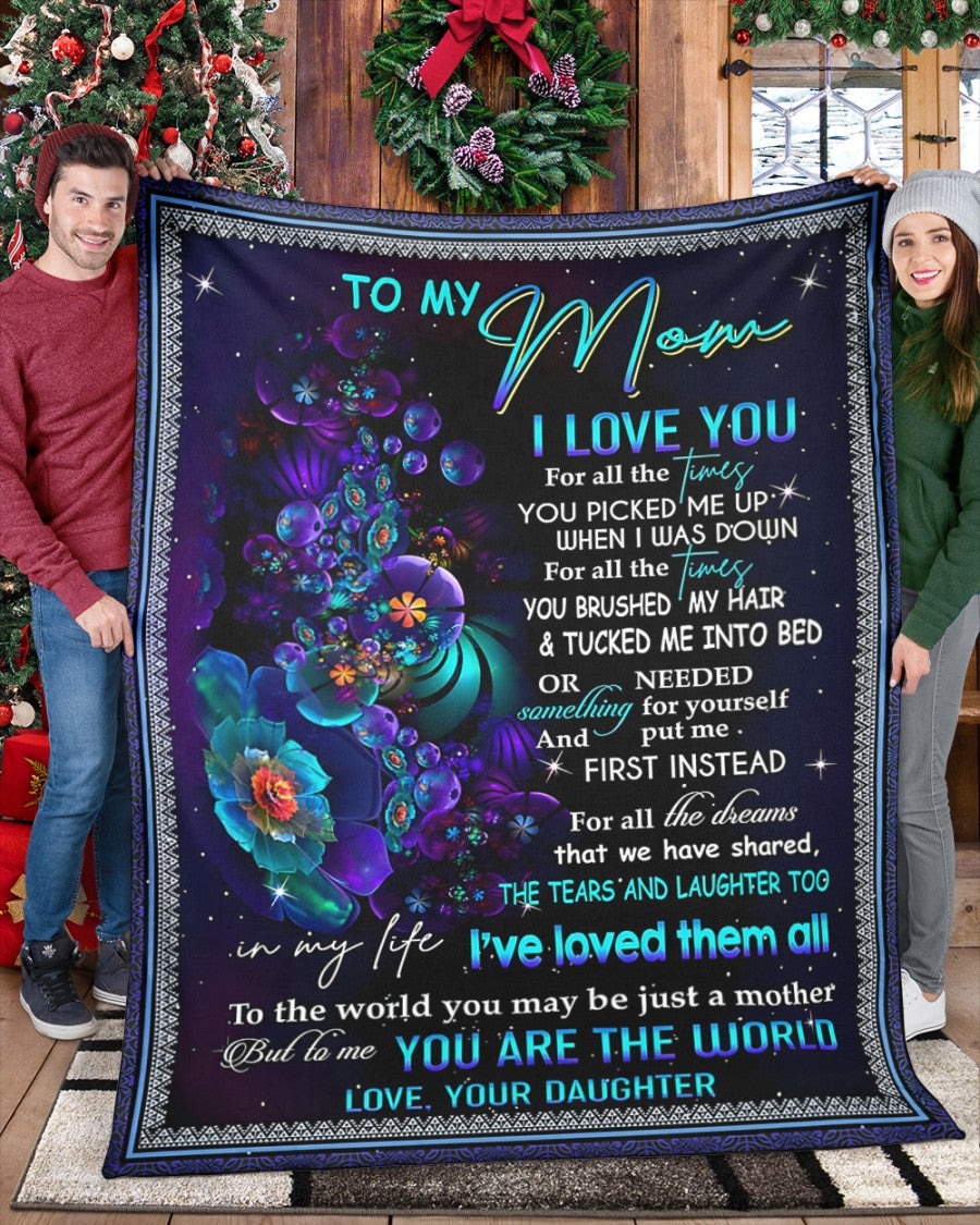 TO MY MOM - GIFT FOR MOTHER - Sherpa Fleece Quilt Blanket (SKUB-BLK-DAU01)