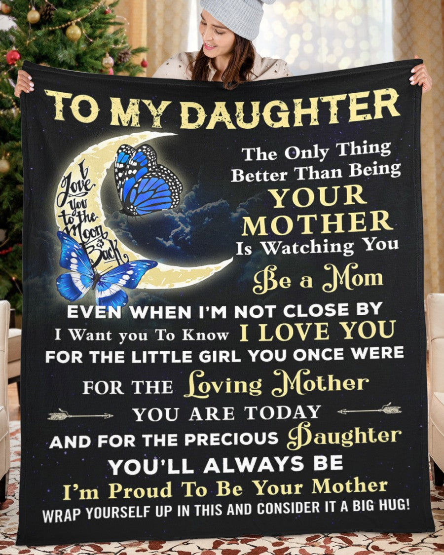 TO MY DAUGHTER - GIFT FOR DAUGHTER - Sherpa Fleece Quilt Blanket