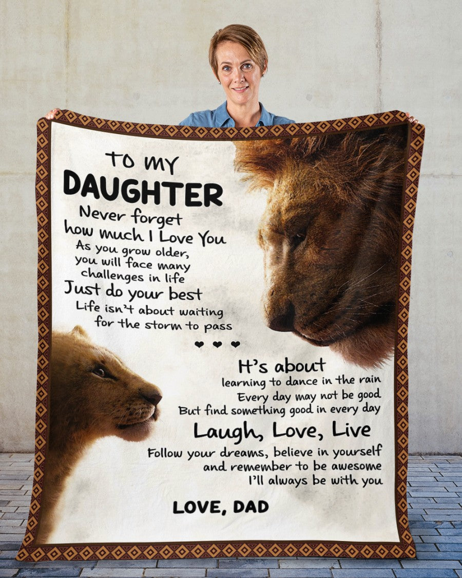 TO MY DAUGHTER - GIFT FOR DAUGHTER - Sherpa Fleece Quilt Blanket