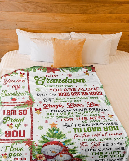 BLANKET FOR GRANDSON – COMFORT & WARMTH CHRISTMAS GIFT FROM GRANDMA  Sherpa Fleece Quilt Blanket NTTD00 (SKUB10-183)