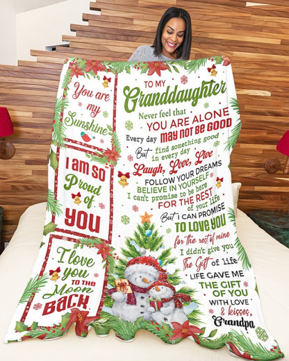 BLANKET FOR GRANDDAUGHTER – COMFORT & WARMTH CHRISTMAS GIFT FROM GRANDPA  Sherpa Fleece Quilt Blanket NTTD00 (SKUB10-184)