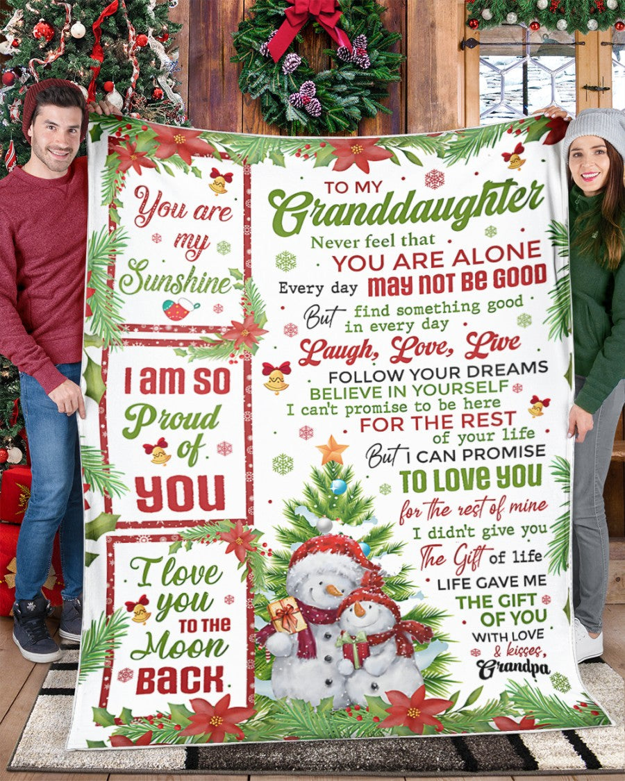 BLANKET FOR GRANDDAUGHTER – COMFORT & WARMTH CHRISTMAS GIFT FROM GRANDPA  Sherpa Fleece Quilt Blanket NTTD00 (SKUB10-184)
