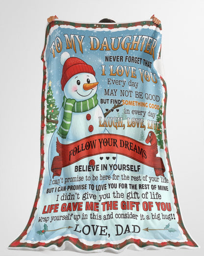 BLANKET FOR DAUGHTER – COMFORT & WARMTH CHRISTMAS GIFT FROM DAD  Sherpa Fleece Quilt Blanket NTTD00