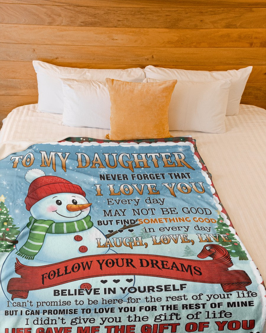 BLANKET FOR DAUGHTER – COMFORT & WARMTH CHRISTMAS GIFT FROM DAD  Sherpa Fleece Quilt Blanket NTTD00