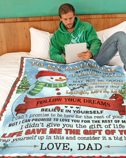 BLANKET FOR DAUGHTER – COMFORT & WARMTH CHRISTMAS GIFT FROM DAD  Sherpa Fleece Quilt Blanket NTTD00
