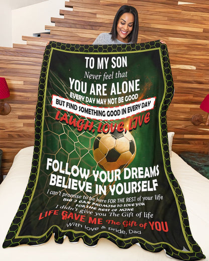 BLANKET FOR SON – COMFORT & WARMTH GIFT FROM DAD Sherpa Fleece Quilt Blanket NTTD00 (SKUB-BLK-DADFB2)