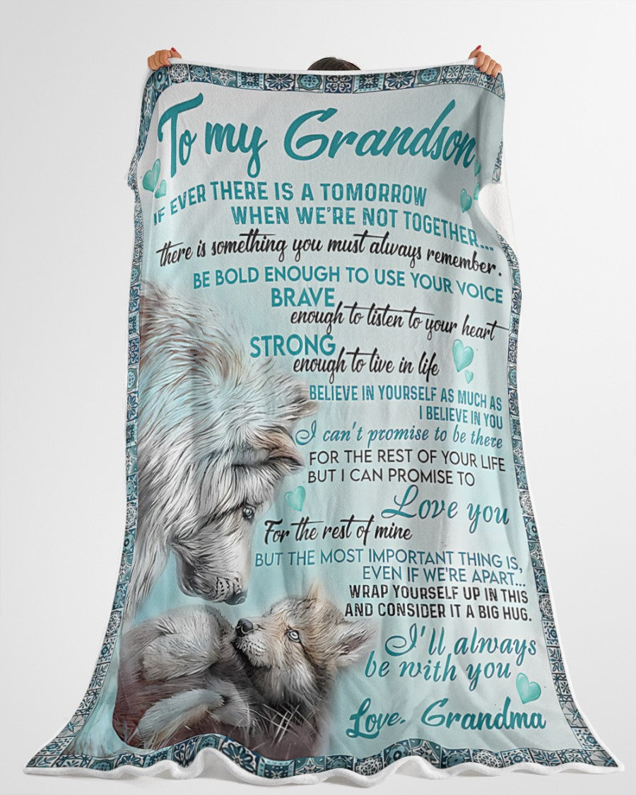 BLANKET FOR GRANDSON – COMFORT & WARMTH GIFT FROM GRANDMA  Sherpa Fleece Quilt Blanket NTTD00 (SKUB06-109)