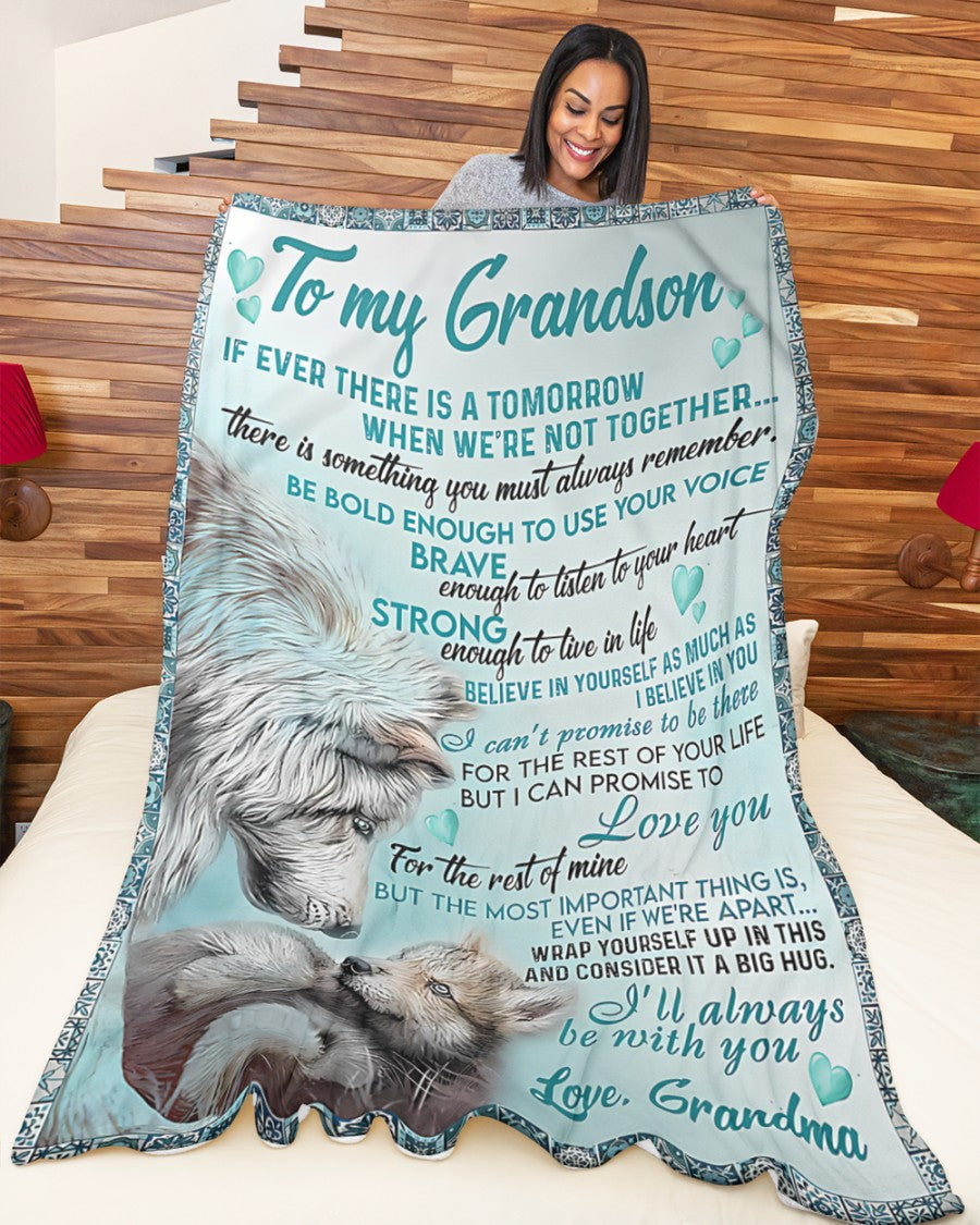 BLANKET FOR GRANDSON – COMFORT & WARMTH GIFT FROM GRANDMA  Sherpa Fleece Quilt Blanket NTTD00 (SKUB06-109)