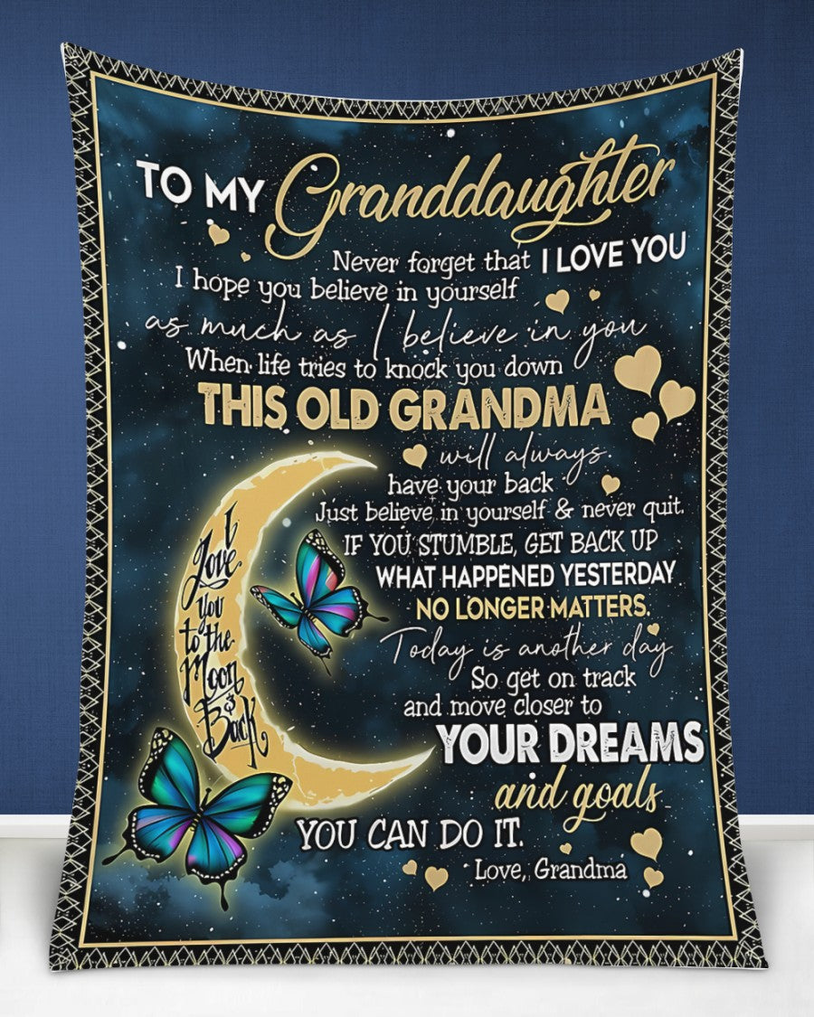 BLANKET FOR GRANDDAUGHTER – COMFORT & WARMTH GIFT FROM GRANDMA  Sherpa Fleece Quilt Blanket NTTD00 (SKUB-BLK-GMD2)