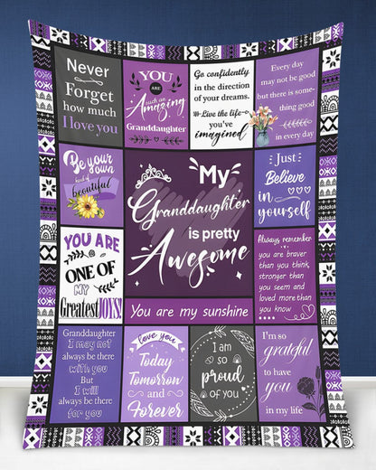 BLANKET FOR GRANDDAUGHTER – COMFORT & WARMTH GIFT FROM GRANDPARENTS  Sherpa Fleece Quilt Blanket NTTD00 (SKUB11-BLK-03)