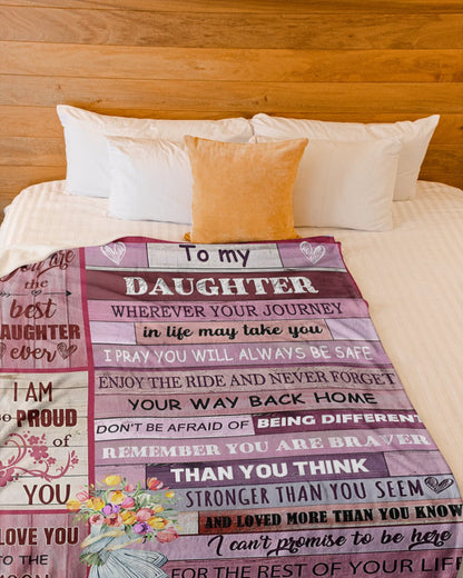 BLANKET FOR DAUGHTER – COMFORT & WARMTH GIFT FROM MOM Sherpa Fleece Quilt Blanket NTTD00 (SKUB11-BLK-01)