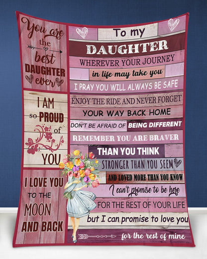 BLANKET FOR DAUGHTER – COMFORT & WARMTH GIFT FROM MOM Sherpa Fleece Quilt Blanket NTTD00 (SKUB11-BLK-01)