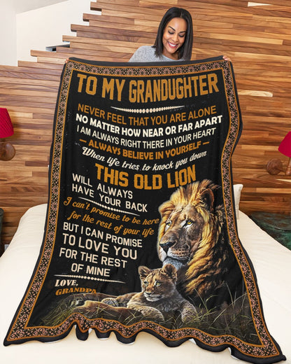 BLANKET FOR GRANDDAUGHTER – COMFORT & WARMTH GIFT FROM GRANDPA  Sherpa Fleece Quilt Blanket NTTD00 (SKUB11-BLK-10)