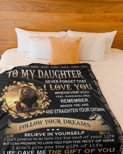 BLANKET FOR DAUGHTER – COMFORT & WARMTH GIFT FROM DAD Sherpa Fleece Quilt Blanket NTTD00 (SKUB11-BLK-12)