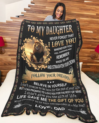 BLANKET FOR DAUGHTER – COMFORT & WARMTH GIFT FROM DAD Sherpa Fleece Quilt Blanket NTTD00 (SKUB11-BLK-12)