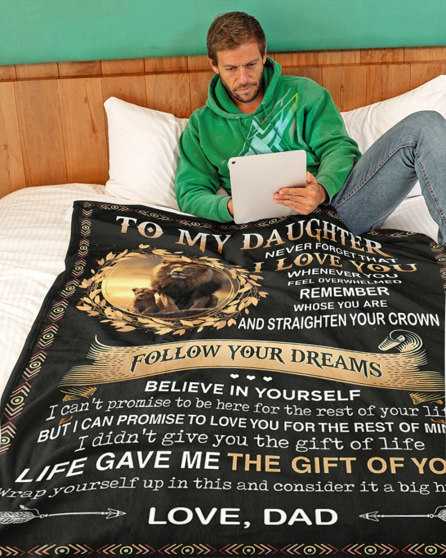 BLANKET FOR DAUGHTER – COMFORT & WARMTH GIFT FROM DAD Sherpa Fleece Quilt Blanket NTTD00 (SKUB11-BLK-12)