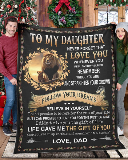 BLANKET FOR DAUGHTER – COMFORT & WARMTH GIFT FROM DAD Sherpa Fleece Quilt Blanket NTTD00 (SKUB11-BLK-12)