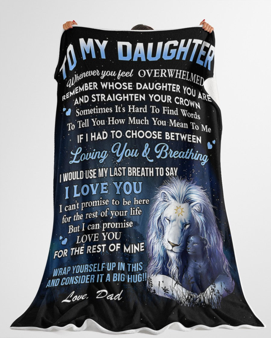 BLANKET FOR DAUGHTER – COMFORT & WARMTH GIFT FROM DAD Sherpa Fleece Quilt Blanket NTTD00 (SKUB11-BLK-14)