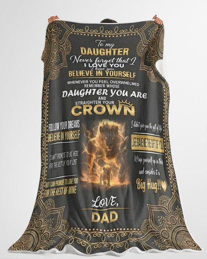 BLANKET FOR DAUGHTER – COMFORT & WARMTH GIFT FROM DAD Sherpa Fleece Quilt Blanket NTTD00