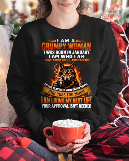 JANUARY - I AM WHO I AM - BIRTHDAY T-SHIRT FOR WOMEN - TRNN01 (SKU2607-206-01)