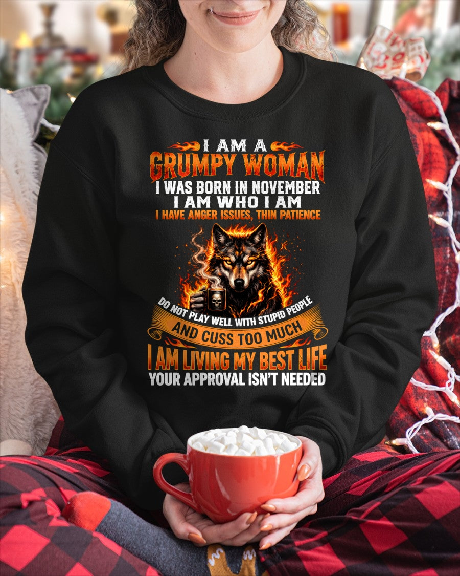 NOVEMBER - I AM WHO I AM - BIRTHDAY T-SHIRT FOR WOMEN - TRNN11 (SKU2607-206-11)