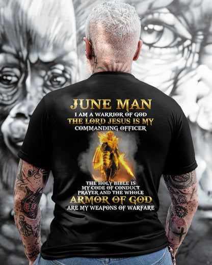 JUNE MAN - I AM A WARRIOR OF GOD THE LORD JESUS IS MY - T Shirt For Strongman - TRNN06 (SKU26T-01281-06)