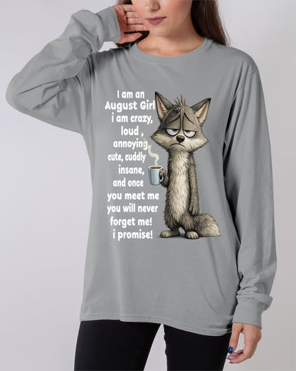 AUGUST - A Little Crazy, Sassy, Loud & Impossible To Forget - BIRTHDAY GIFT T-SHIRT FOR WOMEN - TRNN08 (SKU2602-222-08)