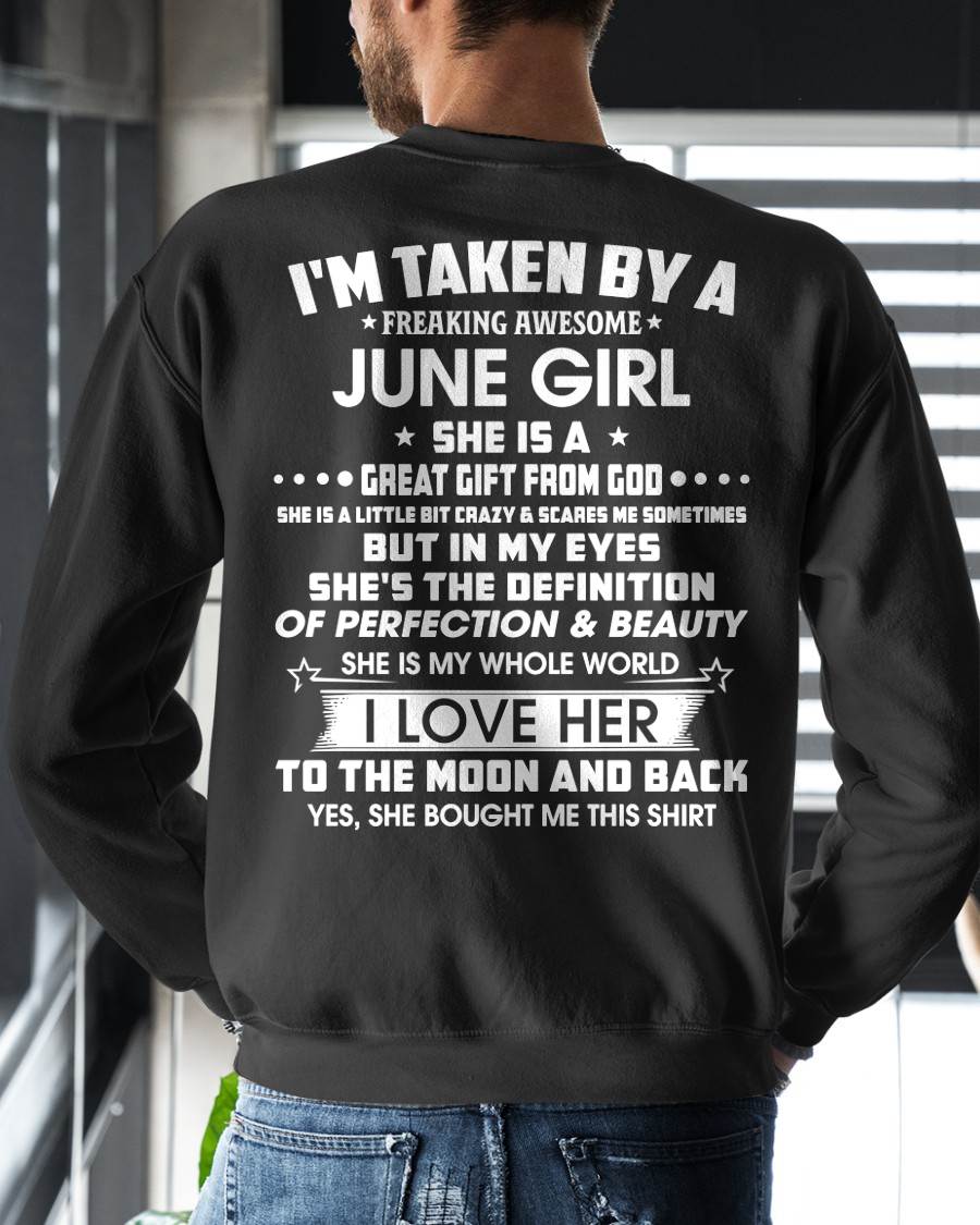JUNE - I'M TAKEN BY A FREAKING AWESOME JUNE GIRL SHE IS A GREAT GIFT FROM GOD - FROM WIFE - TRNN06 (SKU26T-01259-06)