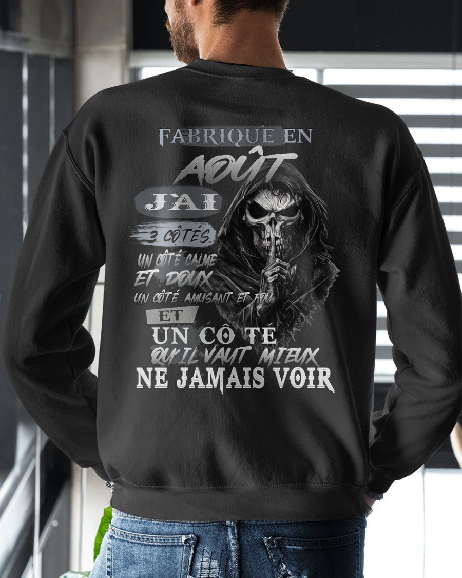 Fabriqué en Août – J’ai 3 Côtés | T-Shirt Homme Caractère Fort - TRNN08 (SKU26T-01174-08)