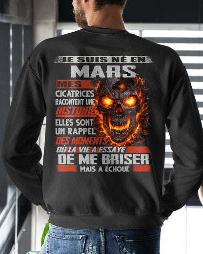 Je Suis Né en Mars – Mes Cicatrices Racontent Une Histoire | T-Shirt Homme Fort - TRNN03 (SKU26T-01175-03)