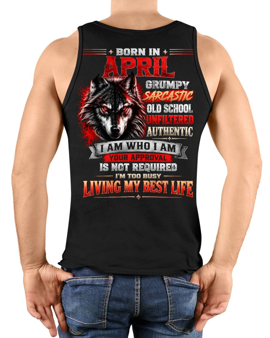APRIL - Grumpy Sarcastic Old School - T Shirt For Strongman - TRNN04 (SKU2609-318-04)