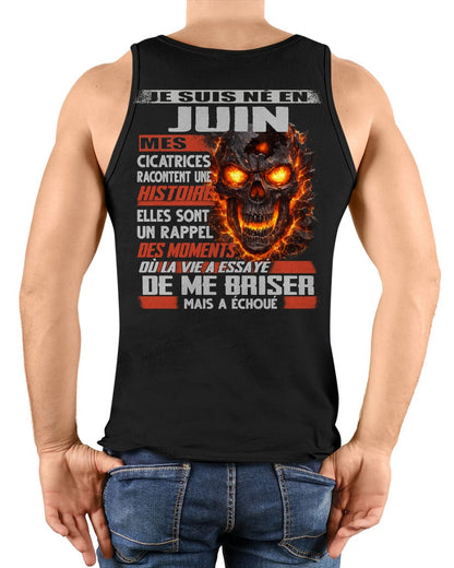 Je Suis Né en Juin – Mes Cicatrices Racontent Une Histoire | T-Shirt Homme Fort - TRNN06 (SKU26T-01175-06)