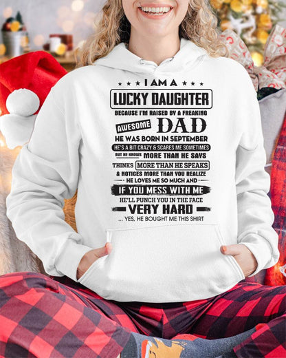 September - Lucky Daughter of Awesome Dad - Perfect Gift For Daughter From Dad - TRNN09 (SKU08-47-09)