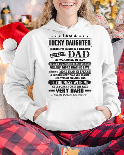 May - Lucky Daughter of Awesome Dad - Perfect Gift For Daughter From Dad - TRNN05 (SKU08-47-05)