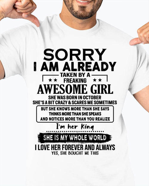 October - Awesome Girl born in October - Special gift for your boyfriend - From Wife TRNN10 (SKU.AT16)