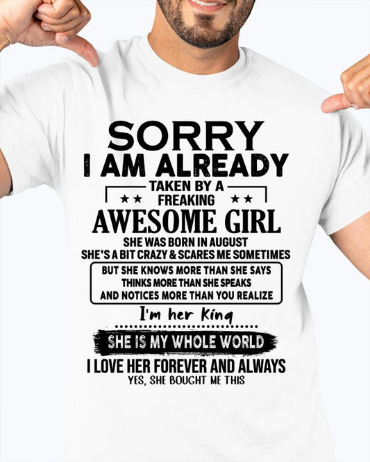 August - Awesome Girl born in August - Special gift for your boyfriend - From Wife TRNN08 (SKU.AT16)