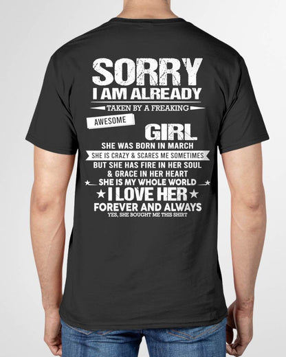 MARCH - SORRY I AM ALREADY TAKEN BY A FREAKING AWESOME GIRL - FROM WIFE - TRNN03 ( SKU12-298-03)