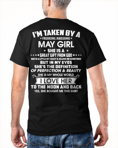MAY - I'M TAKEN BY A FREAKING AWESOME MAY GIRL SHE IS A GREAT GIFT FROM GOD - FROM WIFE - TRNN05 (SKU26T-01259-05)