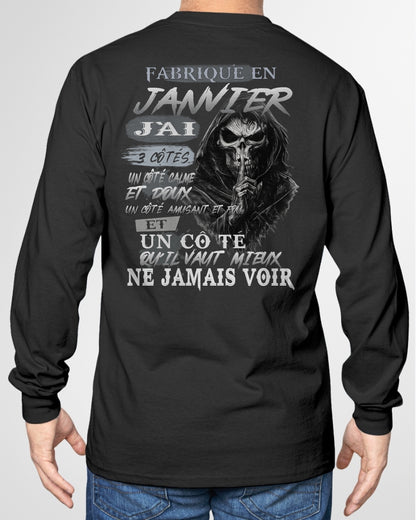 Fabriqué en Janvier – J’ai 3 Côtés | T-Shirt Homme Caractère Fort - TRNN01 (SKU26T-01174-01)