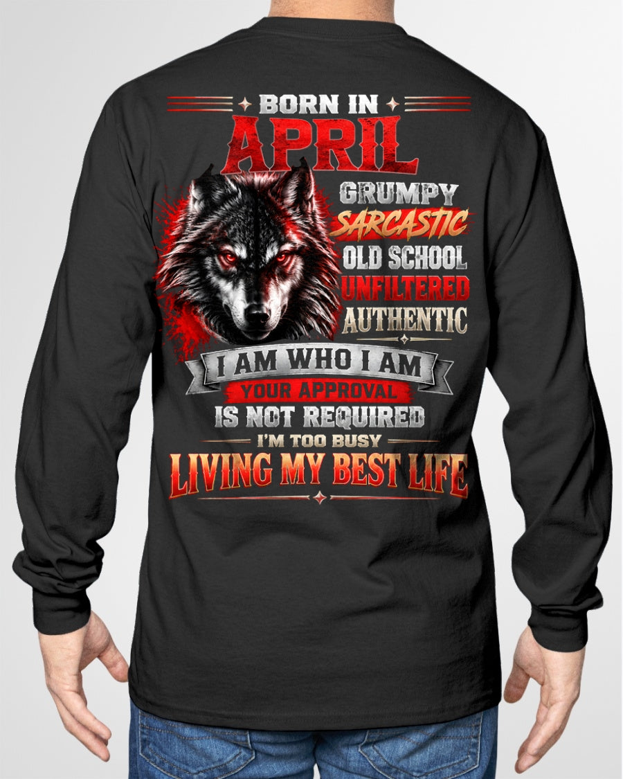 APRIL - Grumpy Sarcastic Old School - T Shirt For Strongman - TRNN04 (SKU2609-318-04)