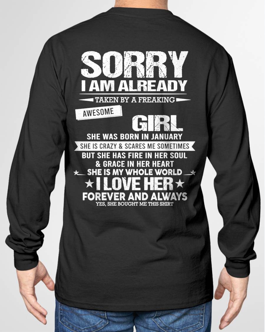 JANUARY - SORRY I AM ALREADY TAKEN BY A FREAKING AWESOME GIRL - FROM WIFE - TRNN01 (SKU12-298-01)