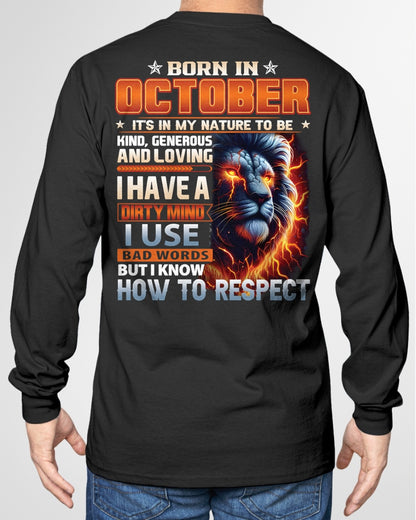 OCTOBER - DIRTY MIND BUT KNOWS RESPECT - T SHIRT FOR STRONGMAN - TRNN10 (SKU08-84-10)
