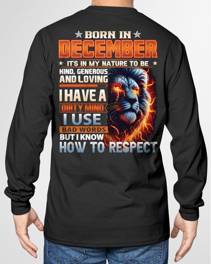 DECEMBER - DIRTY MIND BUT KNOWS RESPECT - T SHIRT FOR STRONGMAN - TRNN12 (SKU08-84-12)