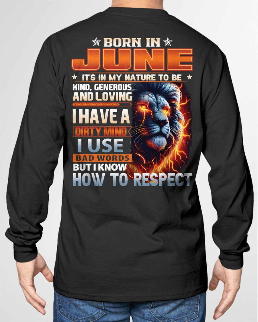 JUNE - DIRTY MIND BUT KNOWS RESPECT - T SHIRT FOR STRONGMAN - TRNN06 (SKU08-84-06)