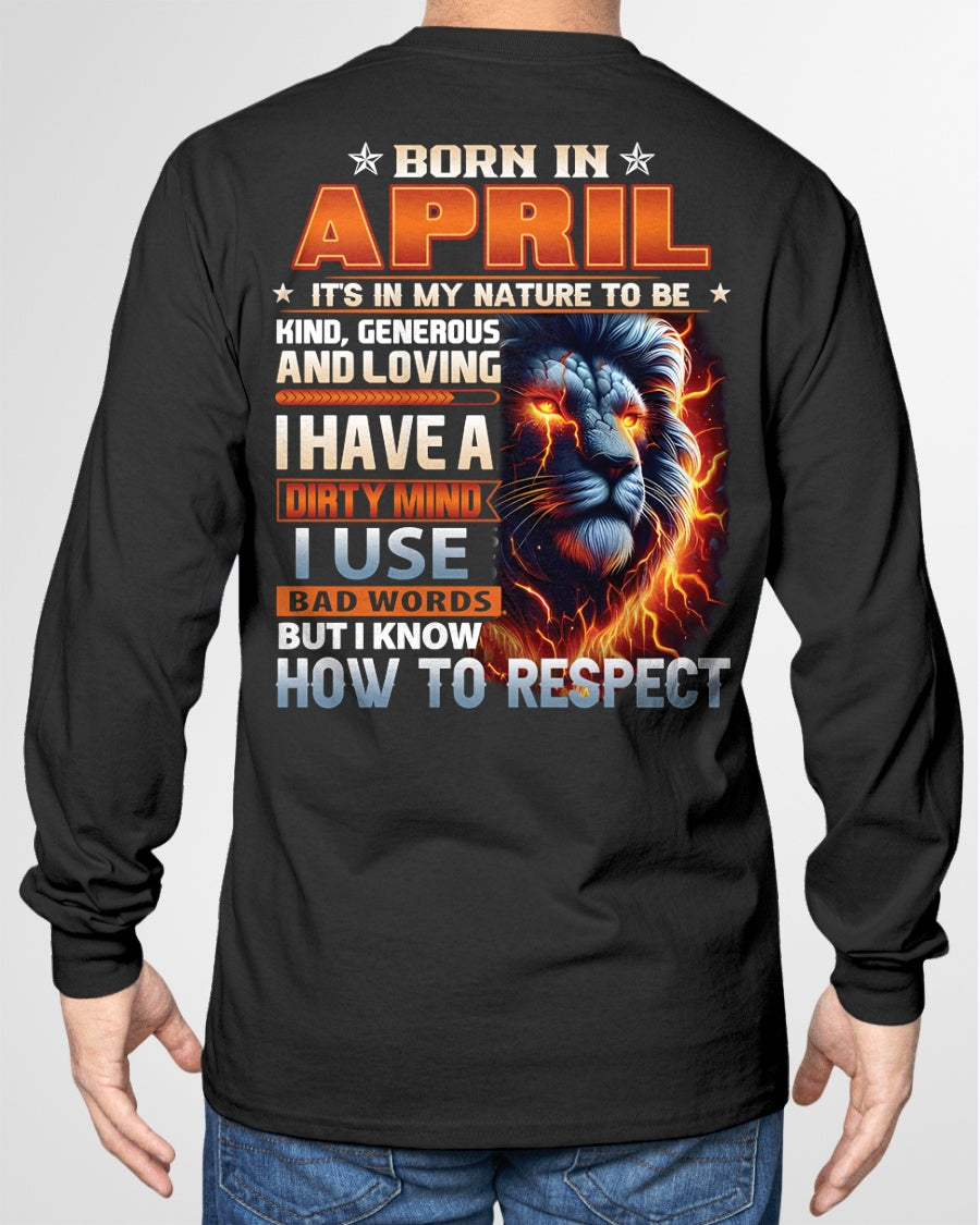 APRIL - DIRTY MIND BUT KNOWS RESPECT - T SHIRT FOR STRONGMAN - TRNN04 (SKU08-84-04)