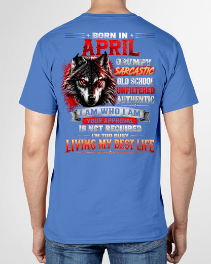 APRIL - Grumpy Sarcastic Old School - T Shirt For Strongman - TRNN04 (SKU2609-318-04)