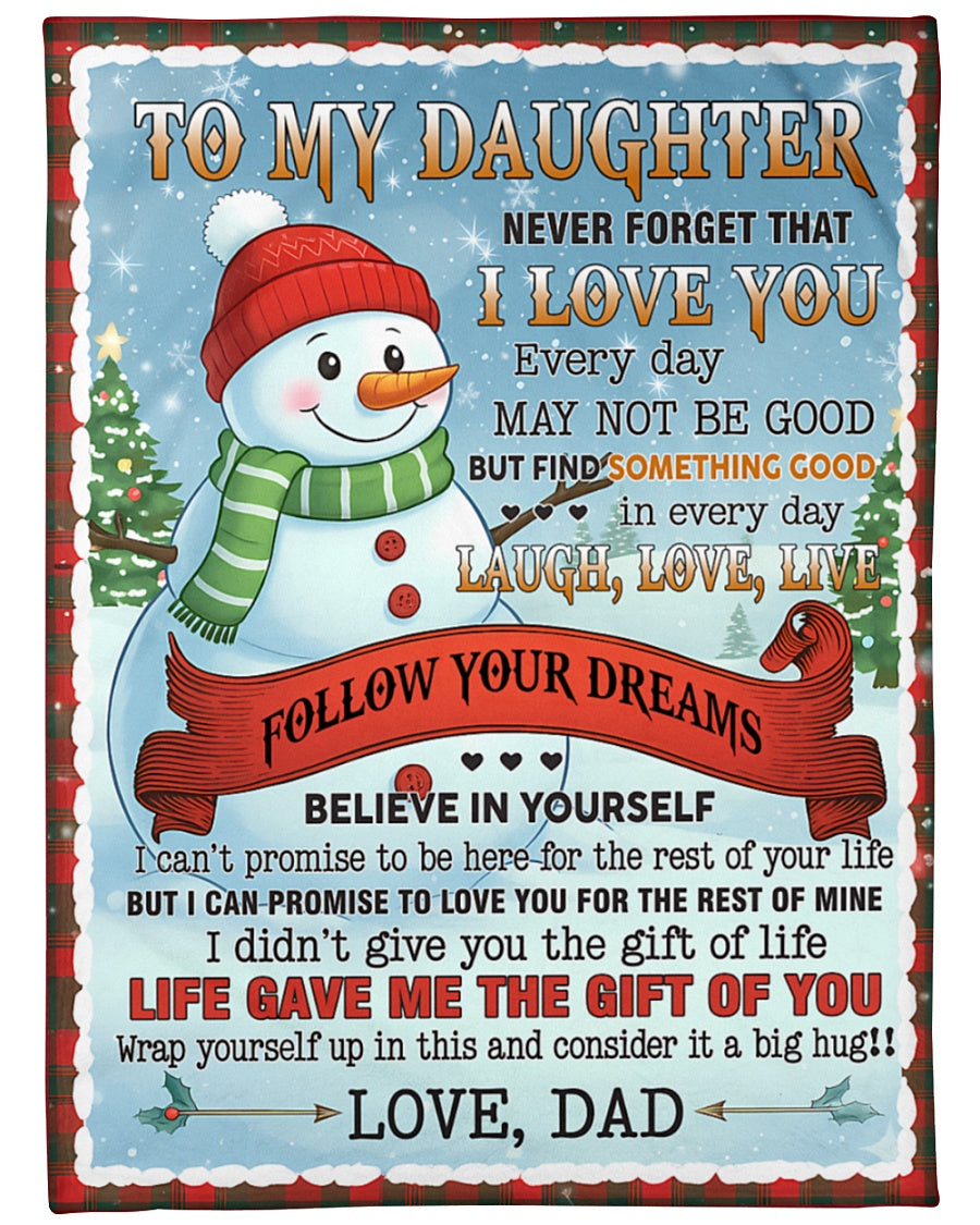 BLANKET FOR DAUGHTER FROM DAD – XMAS GIFT - FULL (SKUB11-19)