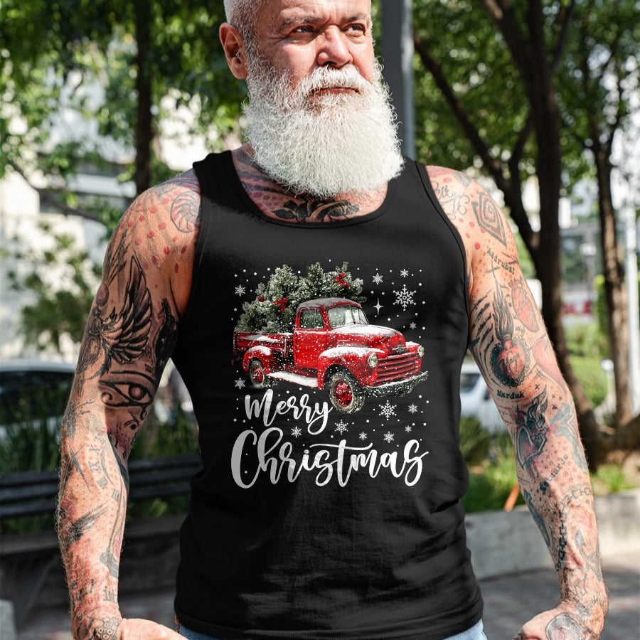 Merry Christmas Red Truck Family Matching Christmas Pajama T-Shirt - Christmas Unisex T-Shirt/Hoodie/Sweatshirt - TRNN00